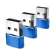 thumbnail image 5 of 3 Piezas Tipo C 3.1 A USB 2.0 Adaptador De Transmisión De Datos Para Auriculares Azul, 5 of 5