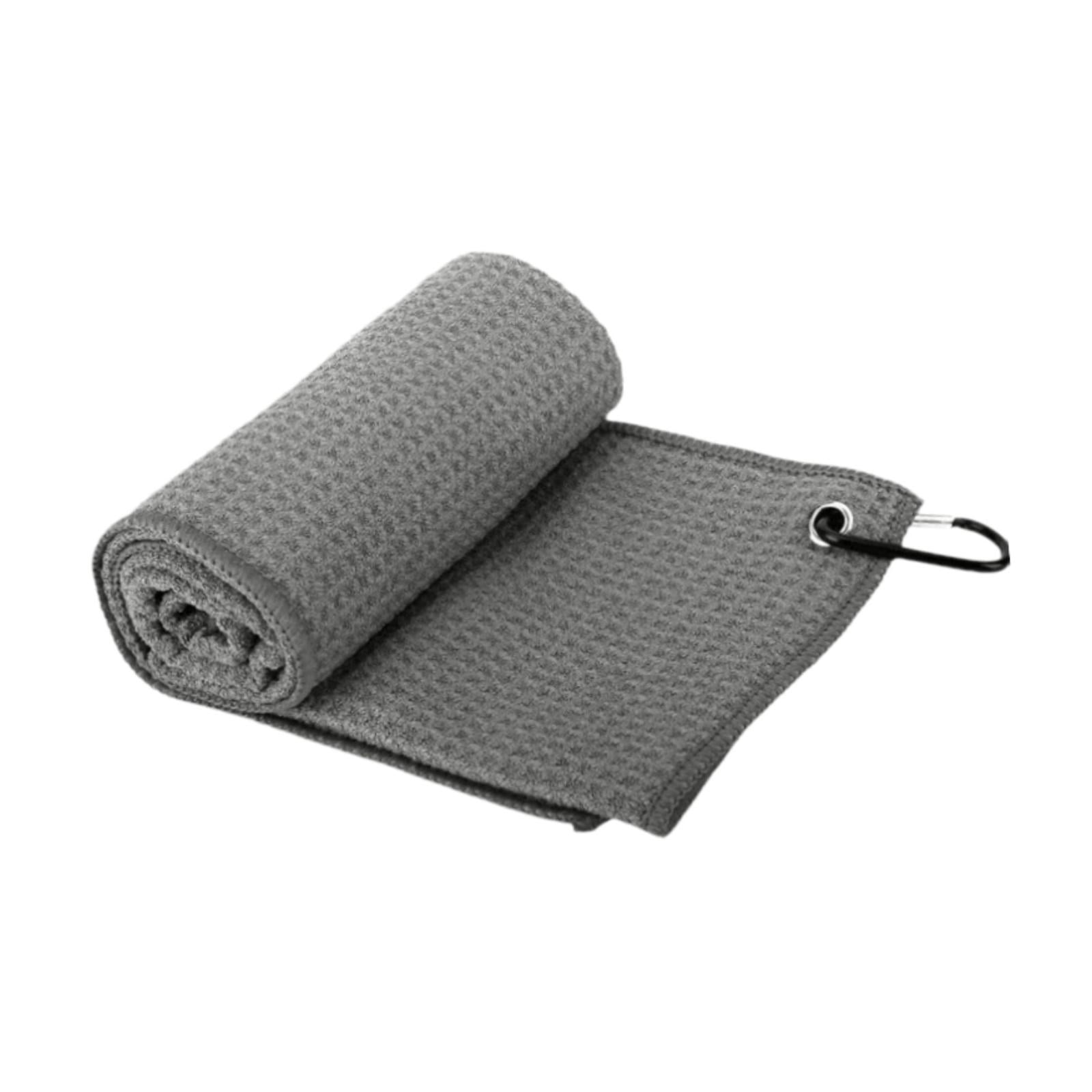 Magideal - Toalla De Golf, Bolsa De Golf, Toalla Pequeña Con Mosquetón, Suave, Regalo Para Golfistas, Secado Rápido, Absorción De Agua, Toalla Limpiadora De Pelo Gris