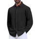 thumbnail image 5 of INSPIRE CHIC Regreso a Clases Camisa de Vestir de Lino Sólido de Manga Larga para Hombre M Negro, 5 of 6