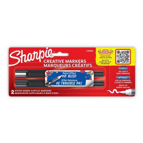 Rotuladores Acrílicos Sharpie Creative Con Punta De Pincel, Juego De 2