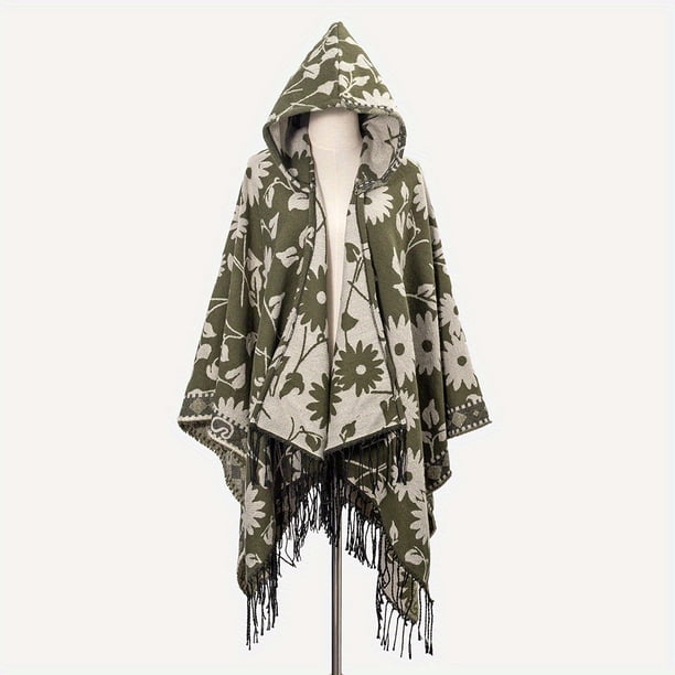 Cozy & Stylish Oversized Geometric Print Blanket Shawl with Tassel Wrap - Perfect for Outdoor Wind Protection!