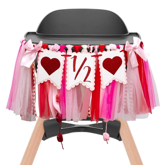 Guirnalda Upfirst para Media Cumpleaños de San Valentín – Decoración para silla alta