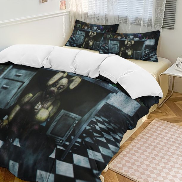 Five Nightat Freddy Quilt Set Thicken Soft 3 Pieces Bedding Set All Season Duvet Cove with 2 Pillowcases for Adult Women Girls Teens Home Room Decor