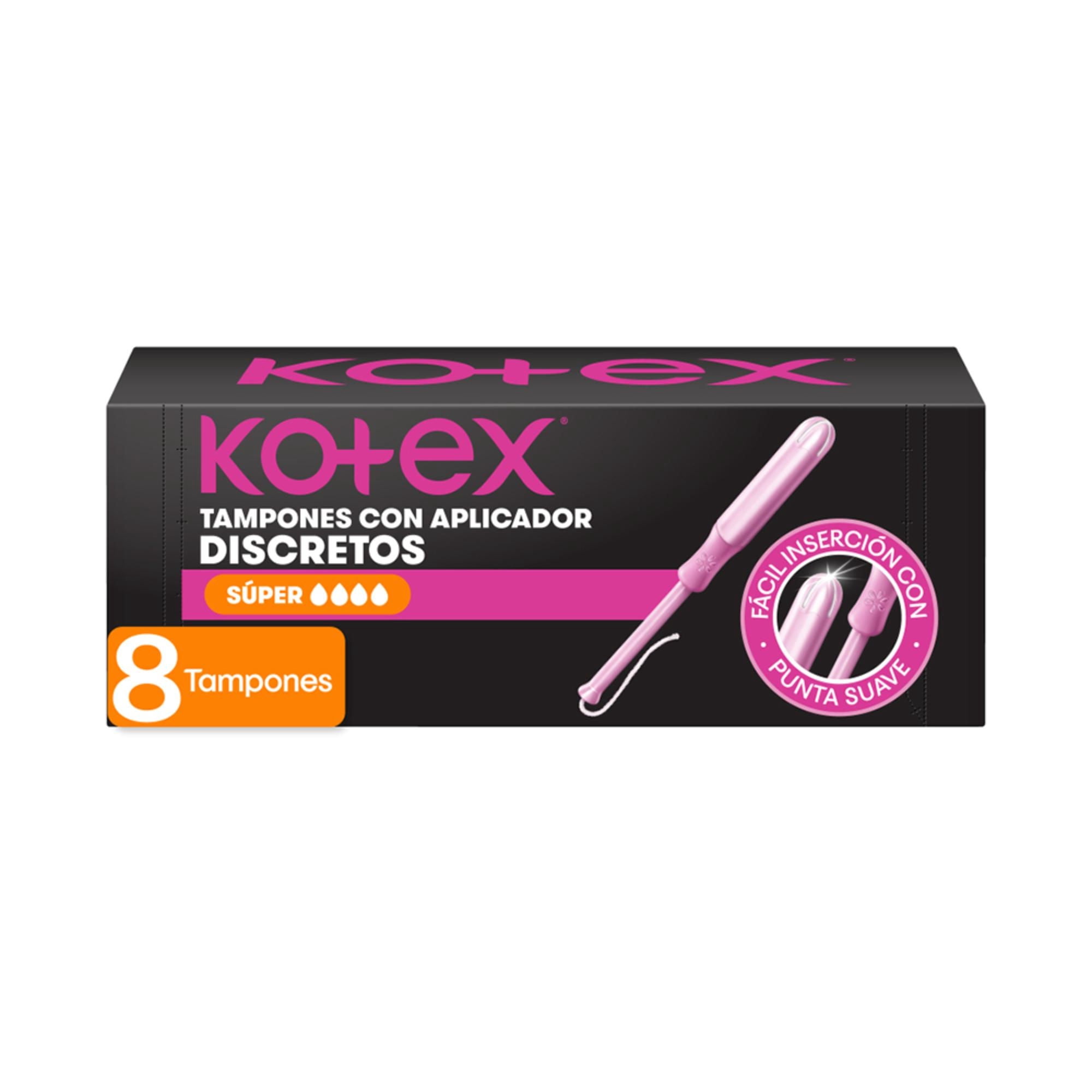 Tampones Super Con Aplicador 8 Un Kotex