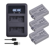 Genérico - 3 Baterías Lp-E5 + Cargador Doble Lc-E5 Alternativo Canon