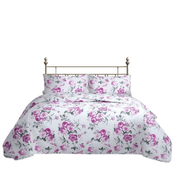 Cubrecama Quilt Reversible 1 5 Plazas Estampado Rojo Flowers Collection Martiné