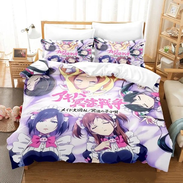 akiba maid war Bedding Set Bed Set Aldult Kid Bedroom Duvetcover Setsparure de lit