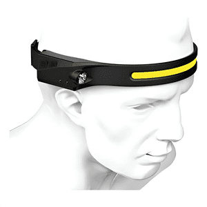 Genérico - Linterna Cintillo Con Sensor Para Uso Frontal Cabeza 1 Tira Blanco Negro