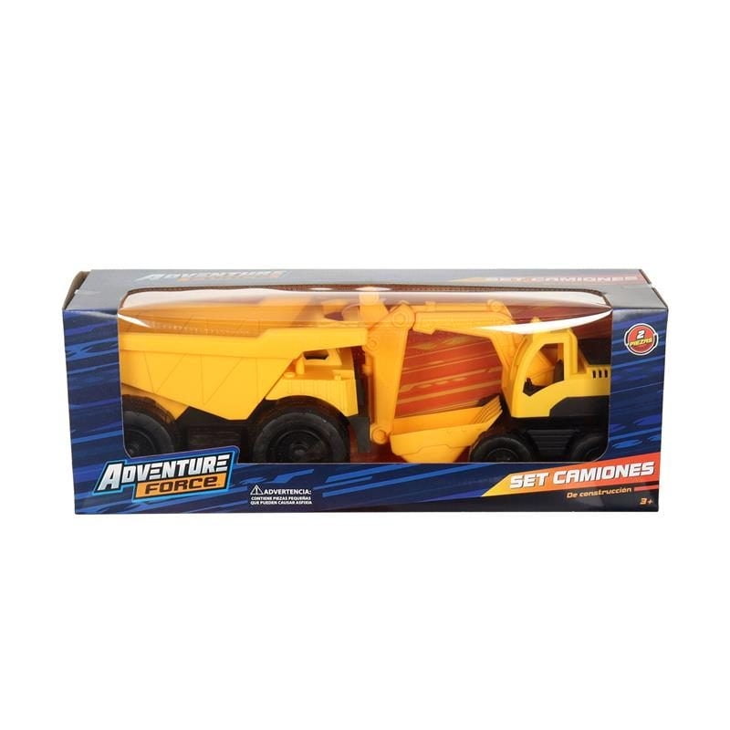 Adventure Force - Set De Retroexcavadora Y Camion Tolva.
