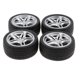 thumbnail image 3 of 4pcs 1:10 Drift Car Racing Car 5 Radios Llantas Negras Y Neumáticos De Goma 48 Mm, 3 of 4