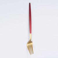 Xmhytop 4 Piezas Cubiertos De, Utensilios De Cocina Y Cubiertos Cotidianos,Tenedor,Gond Rojo