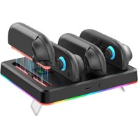 Base Cargadora Aaronmei Para Control Nintendo Switch 2 Rgb Usb-C Negro
