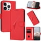 thumbnail image 1 of Funda Cartera Fibra de Carbono para iPhone 14 Pro con Soporte y Cierre Magnético Rojo, 1 of 6