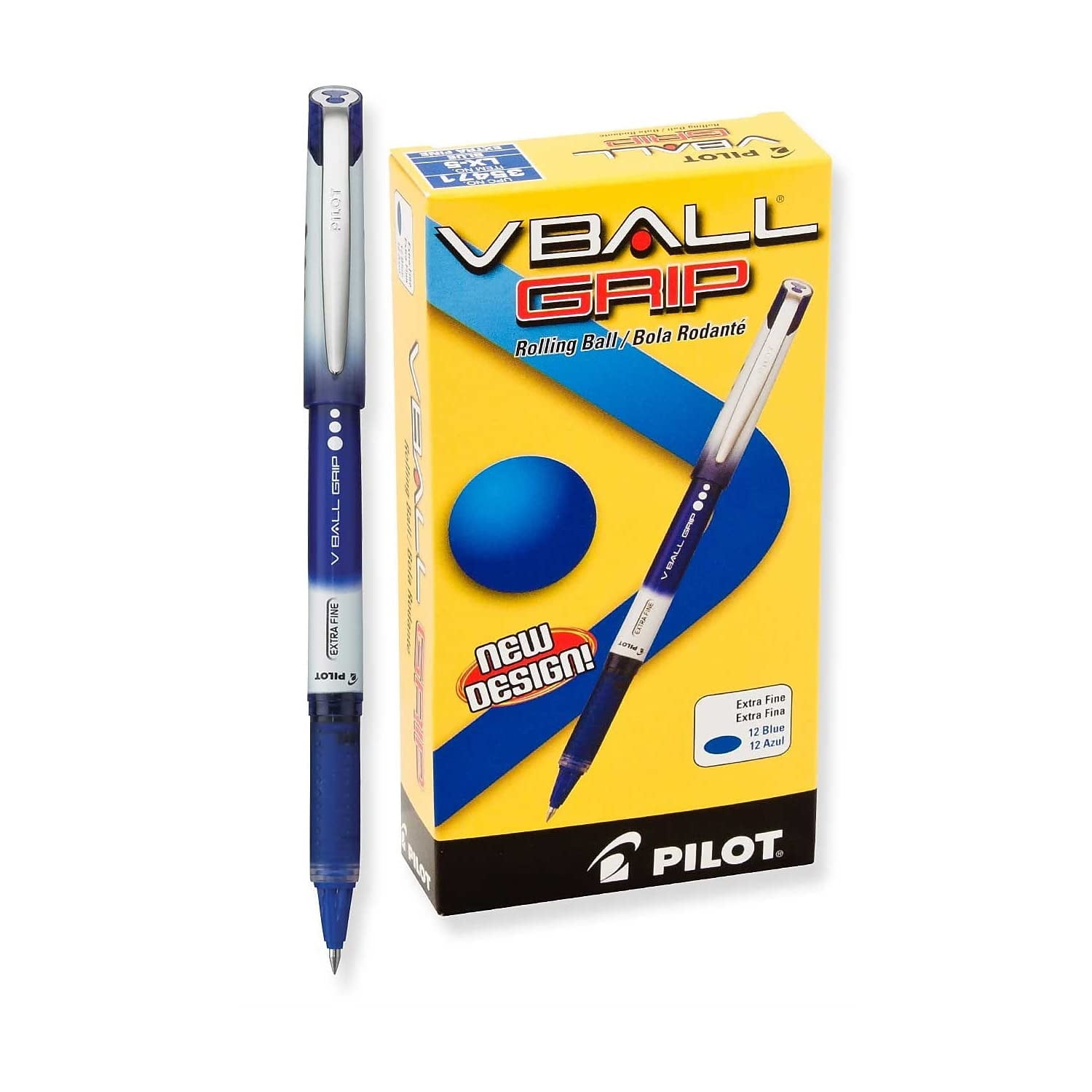 Pen Pilot Ball Grip - Bastones De Tinta Líquida (12 Unidades), Color Azul
