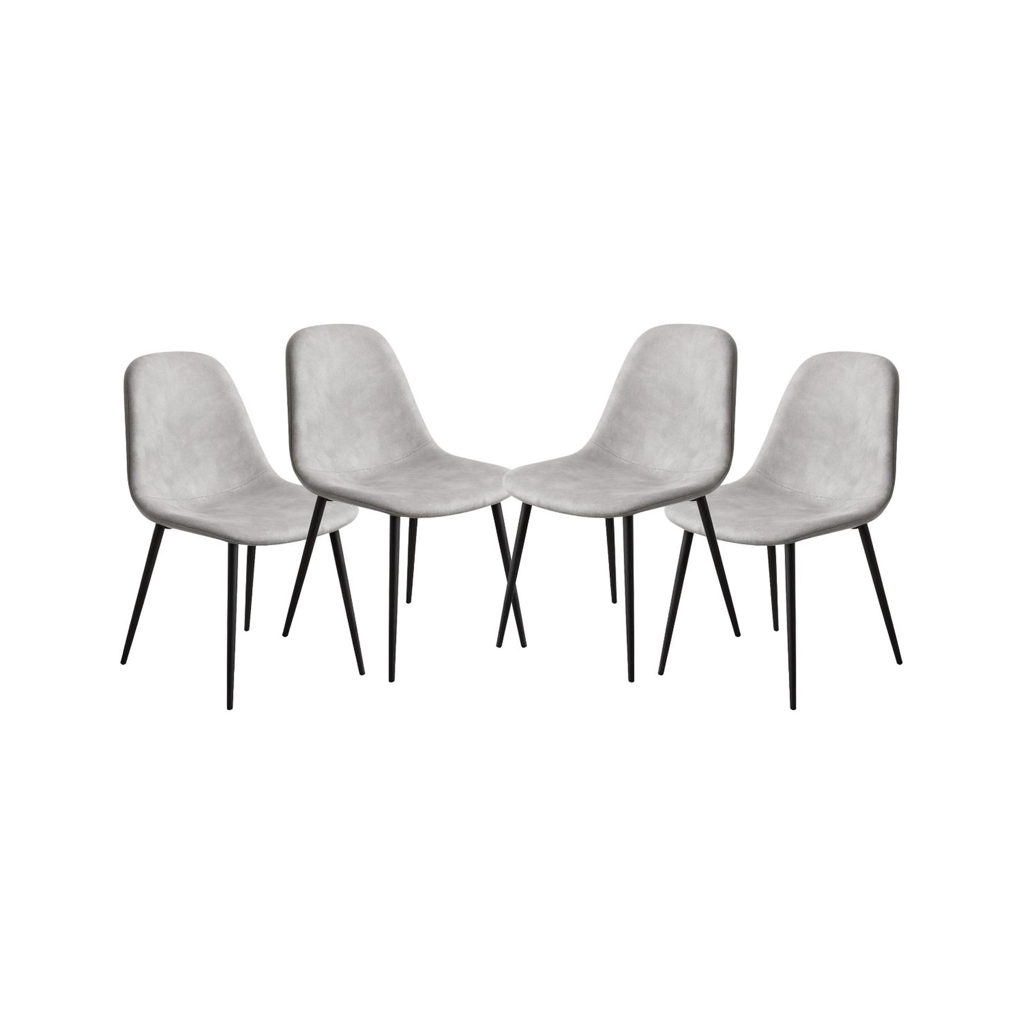 Habita2 Chile - Pack 4 Sillas De Comedor Gamuza Black Murcia - Gris