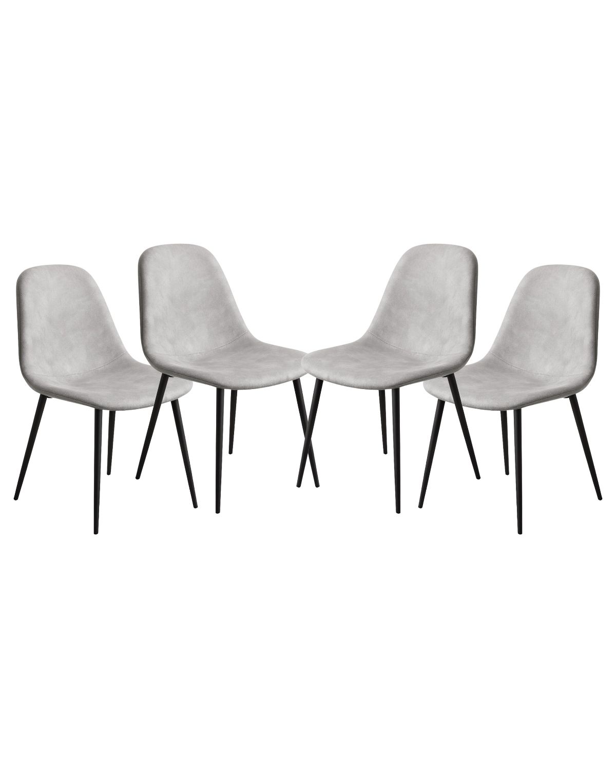 Habita2 Chile - Pack 4 Sillas De Comedor Gamuza Black Murcia - Gris
