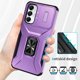 thumbnail image 3 of Funda Armada para Samsung Galaxy A05S con Tapa Deslizante y Soporte Magnético Giratorio Morado, 3 of 5