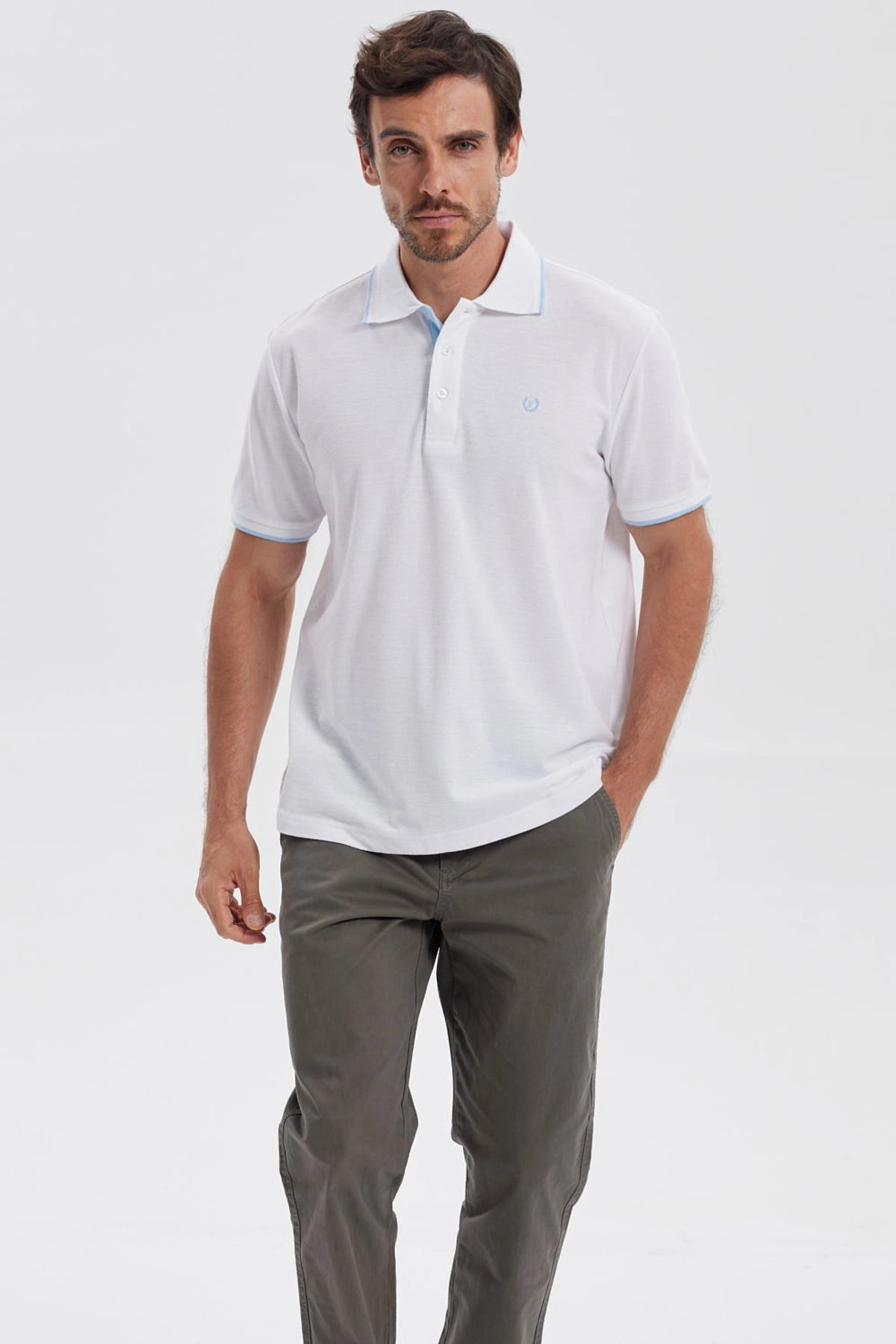 Fashionspark - Polera Hombre Piqué Básica Lisa Blanco - Lll