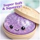 thumbnail image 4 of Juguete Squishy XWB con brillo, dumpling suave de TPR, color morado, 4 of 8