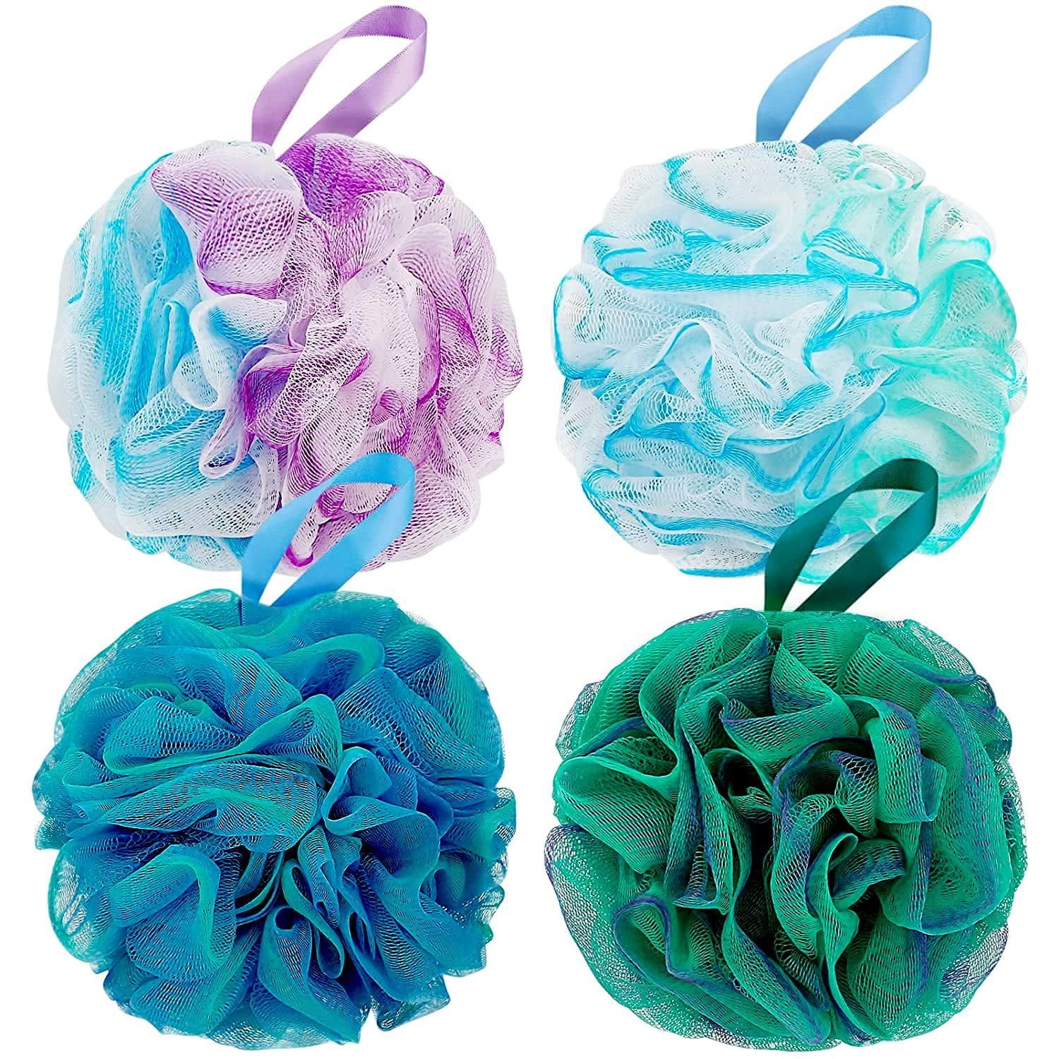 Set De 4 Esponjas De Malla Para Baño Y Ducha Dadymart