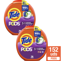 Pack X 2 Detergente Cápsulas Tide Spring Meadow 76 Unidades