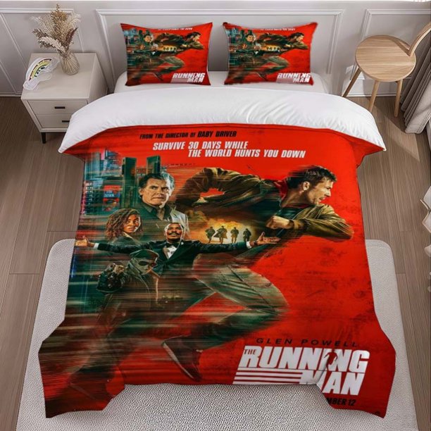 Glen Powell the Fugitive Theme Bedding Set | Includes 1 Duvet Cover and 2 Pillowcases Soft and Comfortable