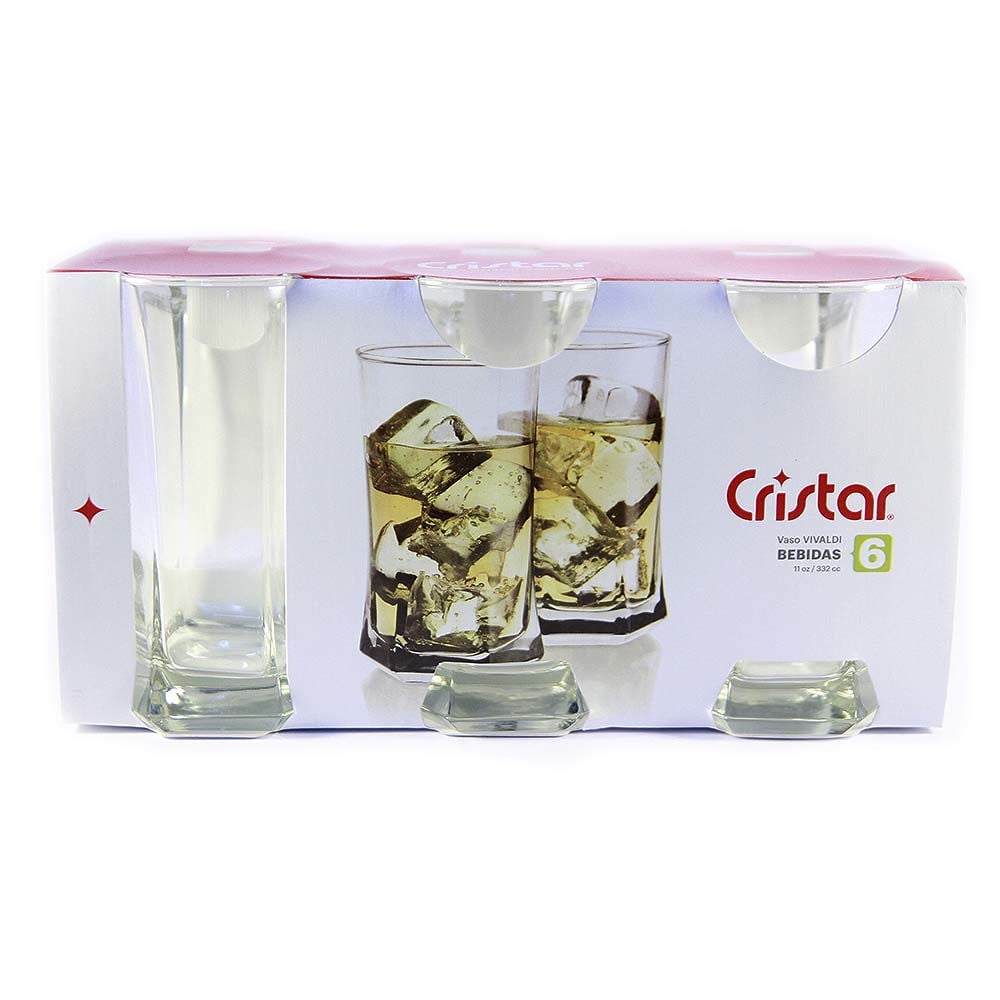 Cristar - Set 6 Vasos De Vidrio Alto Vivaldi