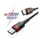 thumbnail image 1 of Cable Usb Tipo C A Tipo C 100w Baseus Para Macbook Android Negro, 1 of 3