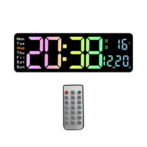 Genérico - Reloj De Pared Digital Medidor De Temperatura Hora Fecha Semana Visualización Reloj Electrónico