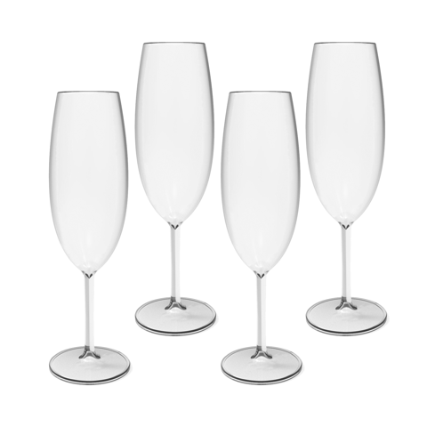 Ou - Pack 4 Copas De Champagne Transparente 280 Ml