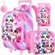 thumbnail image 1 of 3PCS Rolling Backpack for Girls, Kids Roller Wheels Bookbag, Wheeled Elementary School Bag with Lunch Bag - Dog, 1 of 3