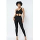 thumbnail image 1 of Top Corto Fruncido Ajustable con Tiras de Malla, Leggings con Paneles Laterales Transparentes, Blusas y Tops, 1 of 5