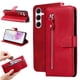 thumbnail image 2 of Funda tipo cartera para Samsung Galaxy A56 5G con bolsillo con cremallera y ranuras para tarjetas – Función de soporte Rojo, 2 of 6