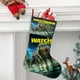 thumbnail image 2 of Watch Man Tema: Calcetines de Navidad, fino lino blanco para colgar en escaleras y chimenea, decoración navideña para el hogar, regalo de Navidad. 45cm × 32cm, 2 of 5