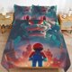thumbnail image 1 of Super Mario 3-Piece Comforter Set for Bedroom Super Mario Bedding Set for Kids Adults Soft Microfiber Duvet Cover Set with Zipper Closure, 1 of 5