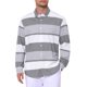 thumbnail image 5 of Camisas de rayas para hombre de manga larga con botones casuales de algodón XL gris, 5 of 6