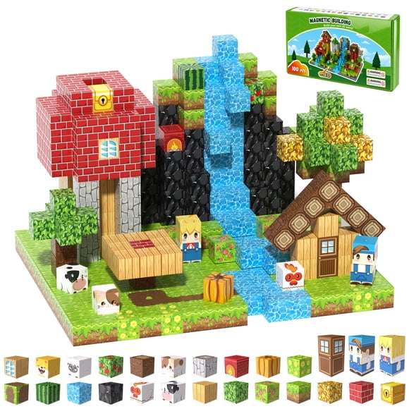 Fitrobust Juego de construcción magnético STEM de 100 piezas