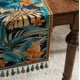 thumbnail image 3 of Camino de mesa retro vintage con borlas - azul, 3 of 3
