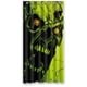 thumbnail image 1 of Cortina de ducha de baño con diseño de calavera verde de terror y ganchos, tamaño 36 x 72 pulgadas, 1 of 3