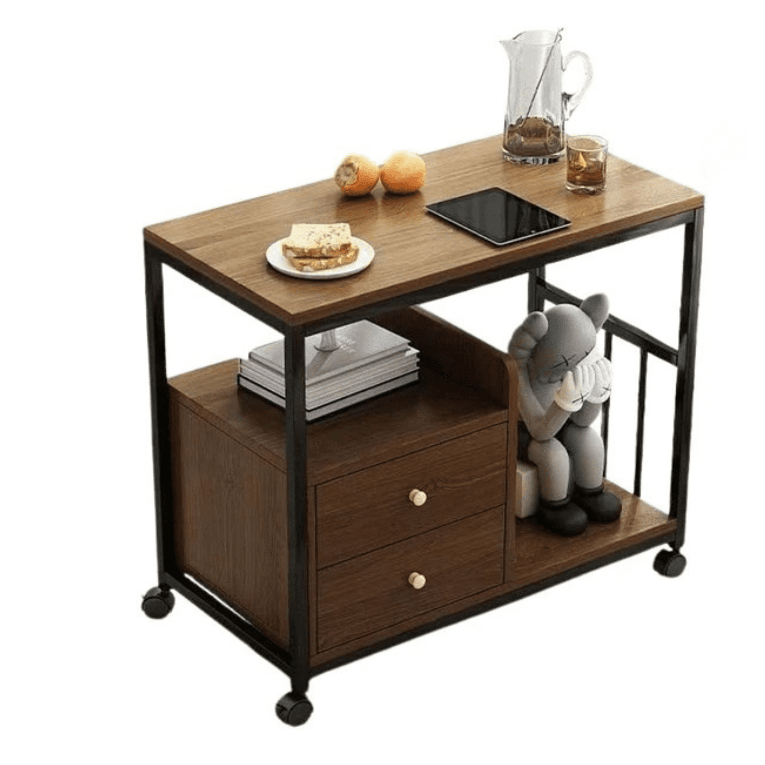 Genérico - Mesa Auxiliar Con Cajones Mueble Multiuso Estación De Café