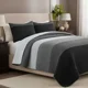 thumbnail image 1 of Cubrecama Quilt Sherpa 2pl Negro Gris Y Blanco Diseño A Franjas Horizontales, 1 of 3