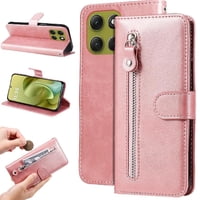 Gangxun - Funda Con Cremallera Para Motorola Moto G86, Carcasa Cartera De Cuero Pu Con Soporte Y Tarjetero