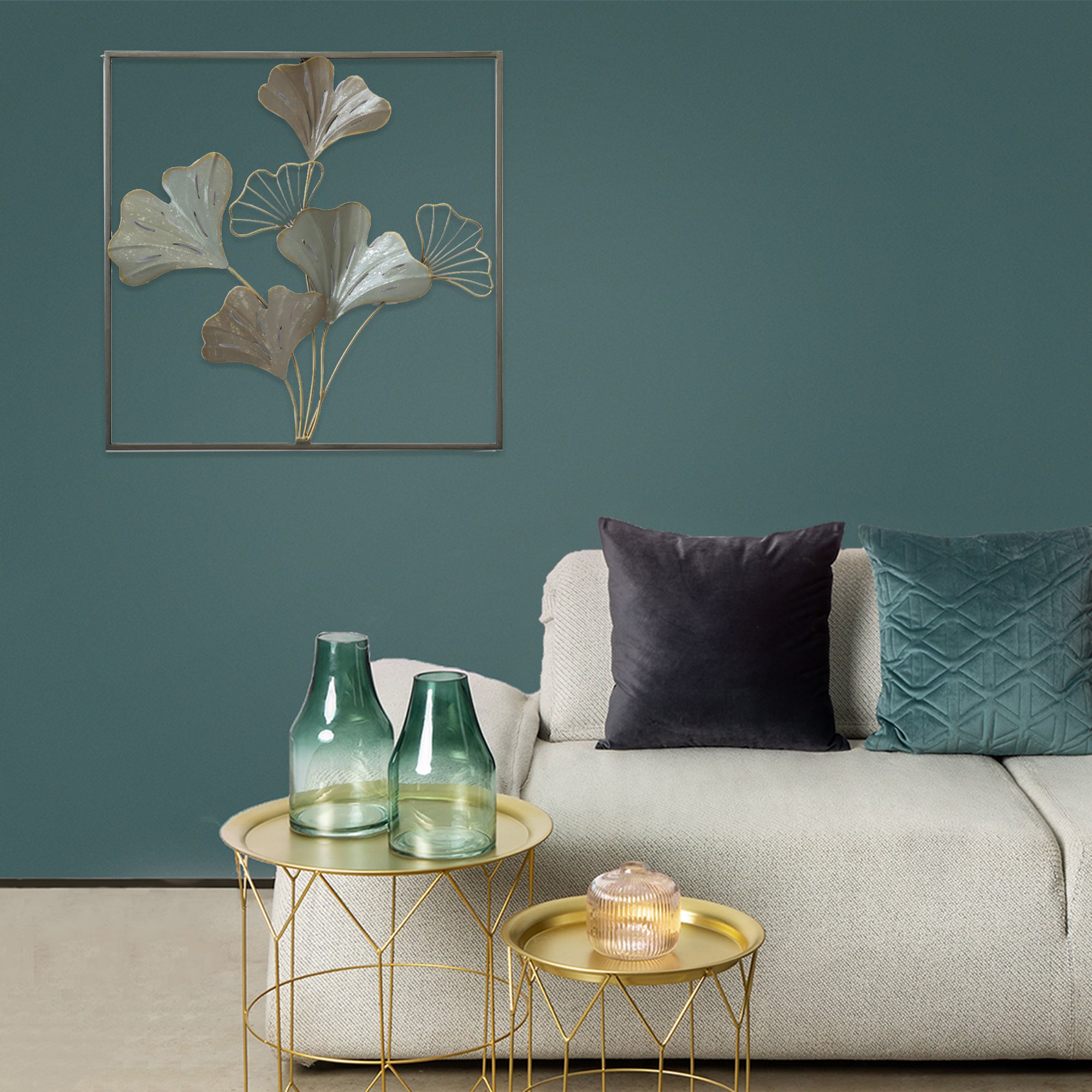 Mallorca - Placa Mural Marco Decorativa Gingko Gold