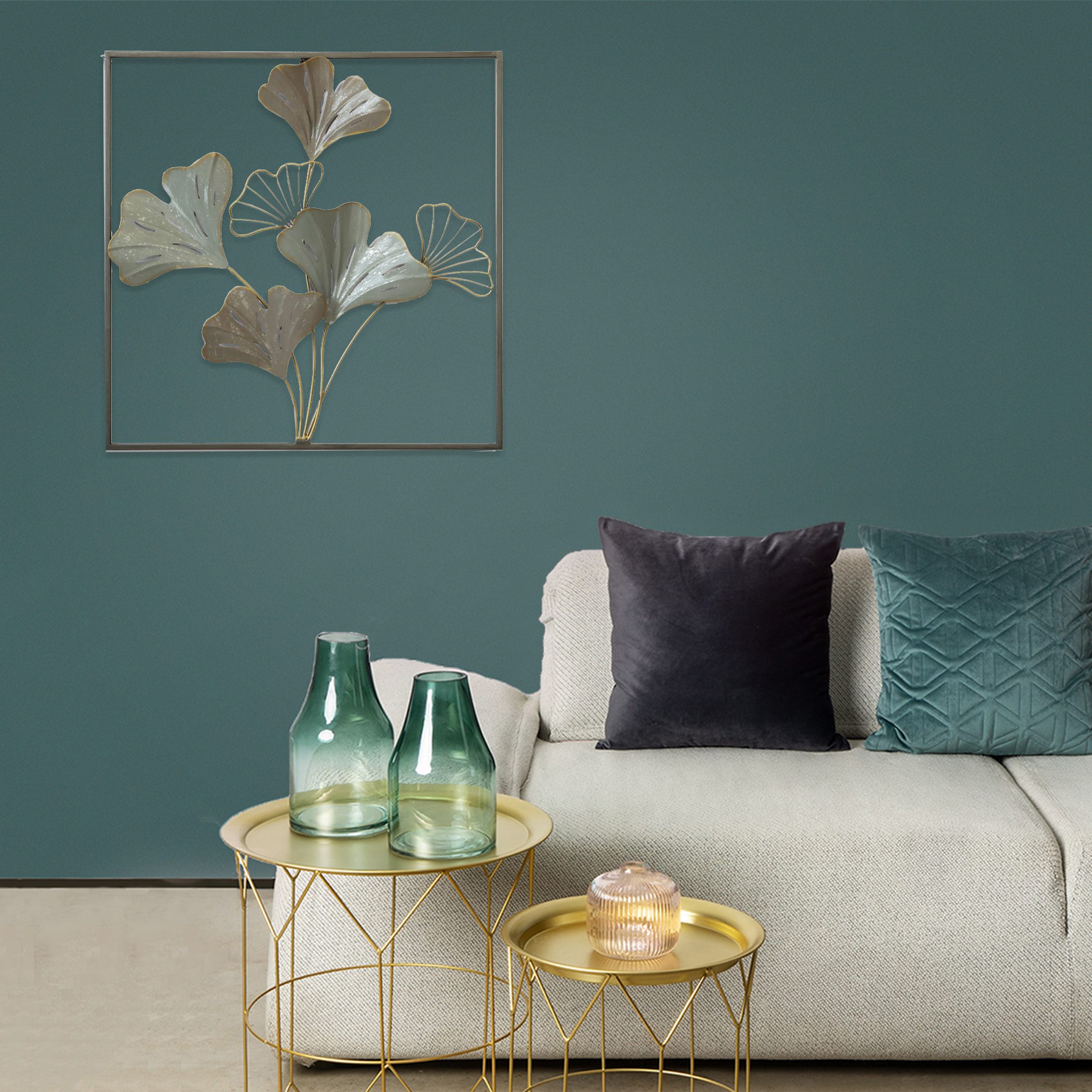 Mallorca - Placa Mural Marco Decorativa Gingko Gold