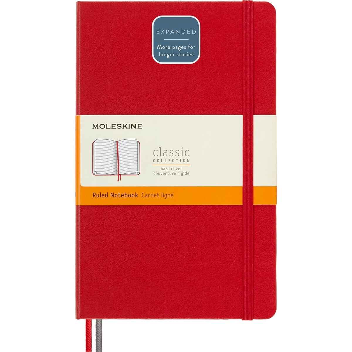 Cuaderno Moleskine Classic Expanded Tapa Dura Grande Rojo Rayado