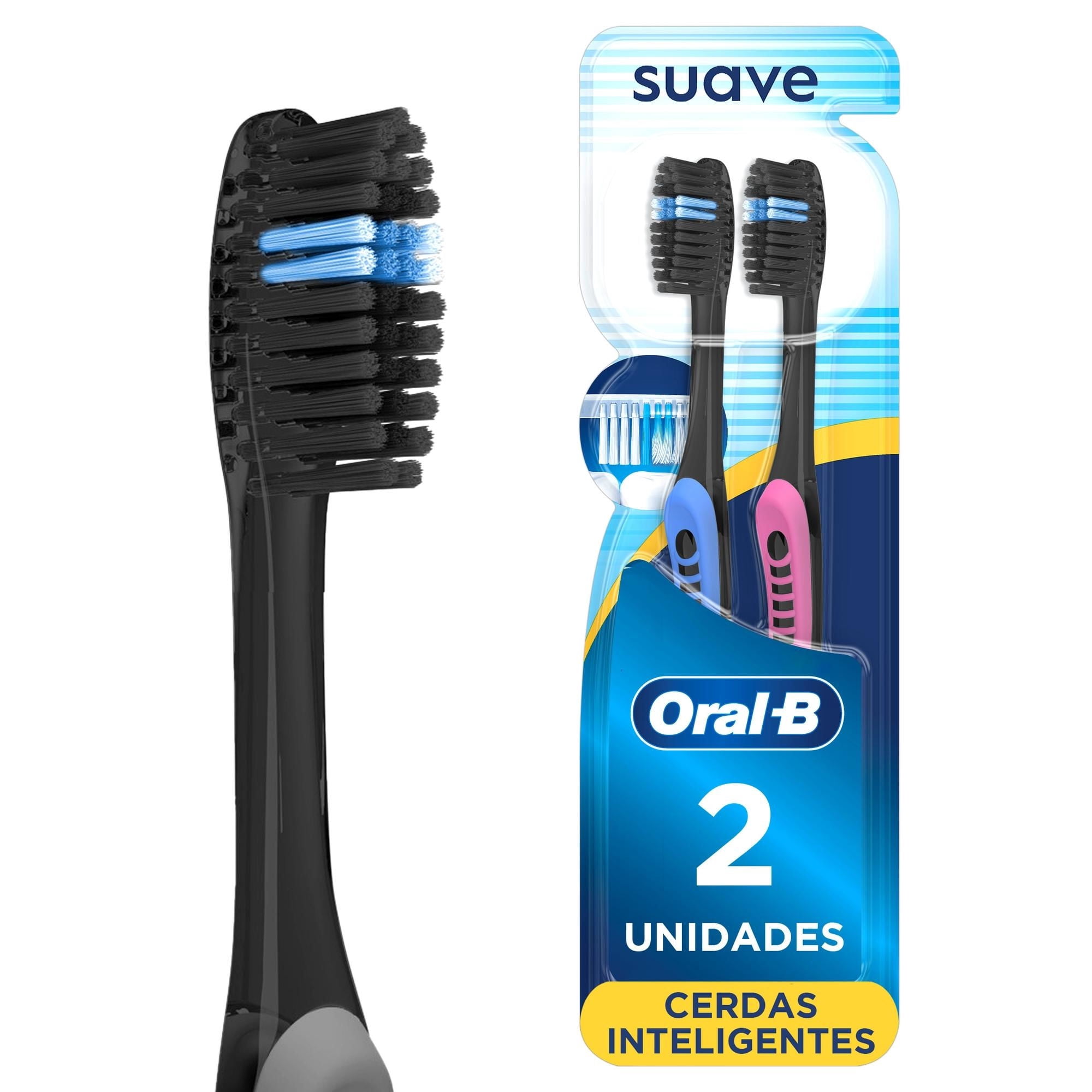 Cepillo De Dientes Suave Indicator Black Charcoal Cerdas De Carbón Activado 1 Un Oral-B