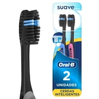 Cepillo De Dientes Suave Indicator Black Charcoal Cerdas De Carbón Activado 1 Un Oral-B