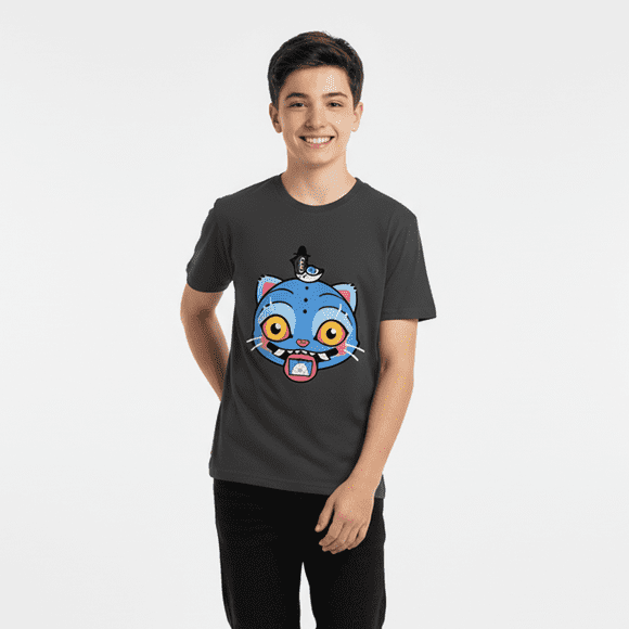 Polera Manga Corta Niño Derpy Gris Kpop Demon Hunters