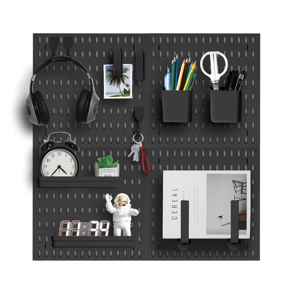 Organizador De Pared Con Tablero Perforado Revamp Your Space Color Negro