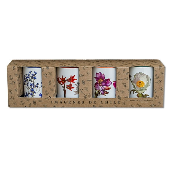 Set De 4 Tazas De Flores N°1